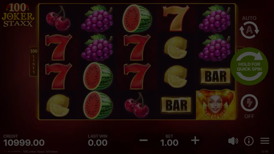 100 Joker Staxx demo play