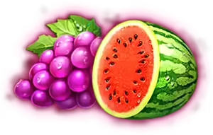 Grape and watermelon symbols from the 100 Joker Staxx paytable