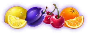Lemon, plum, cherry and orange symbols from the 100 Joker Staxx paytable